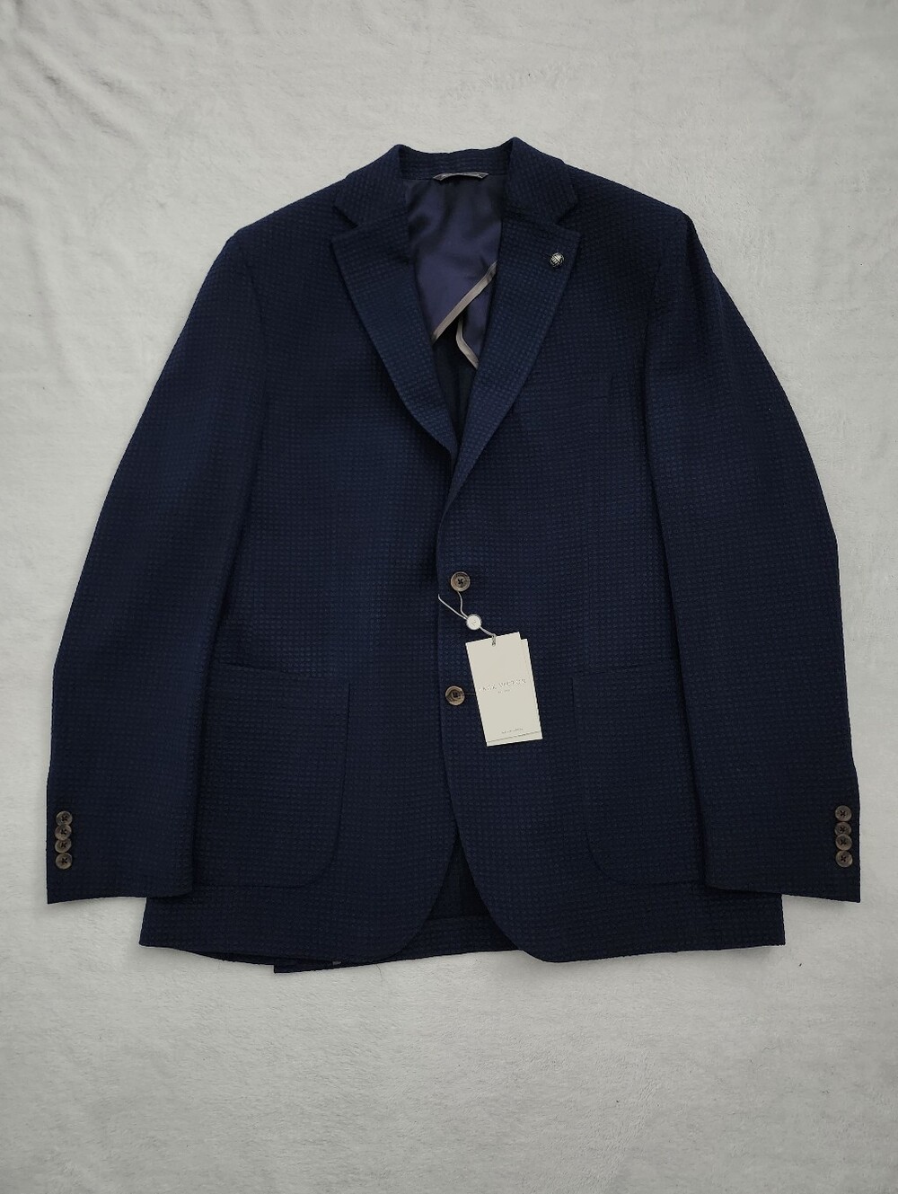 JACK VICTOR Men's Size 44R Navy Blue  Blazer Sport Coat Comfortwear NWT $795